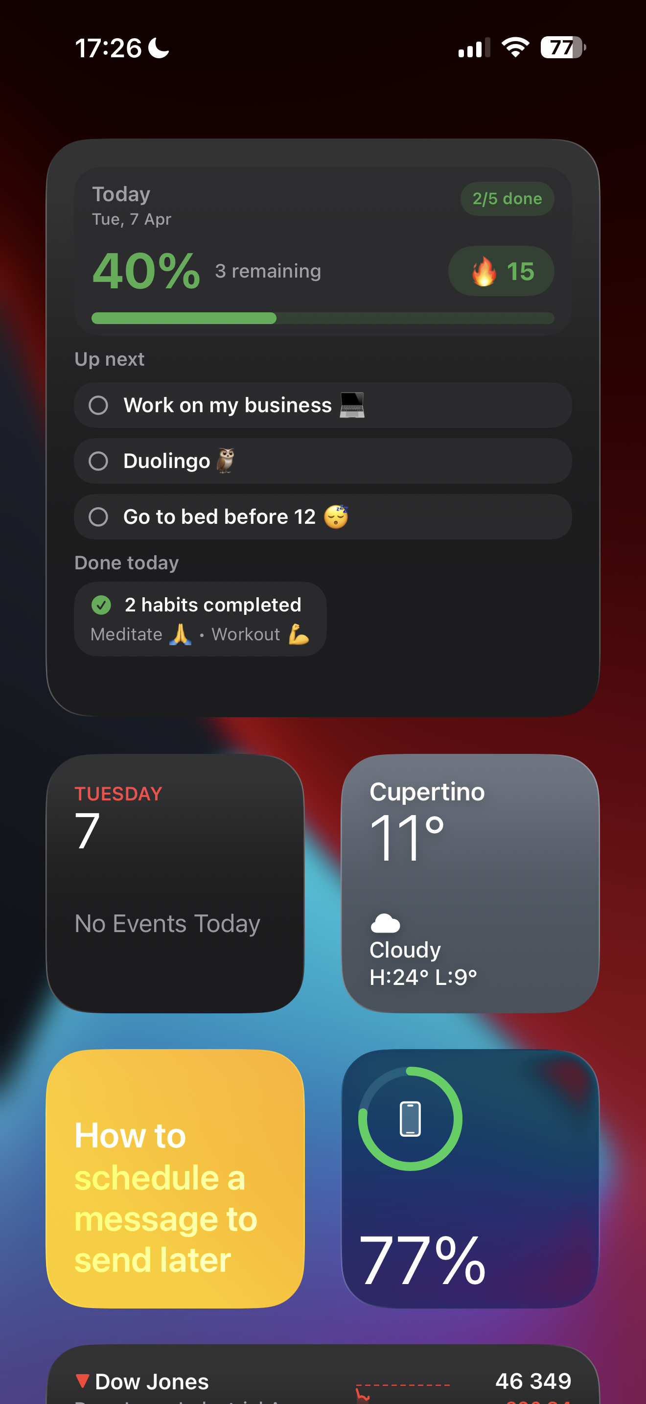 Habitao large home screen widget